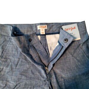 Cat & Jack Boys Slim Fit Adjustable Waist Pants L Blue Cotton Blend Front pocket